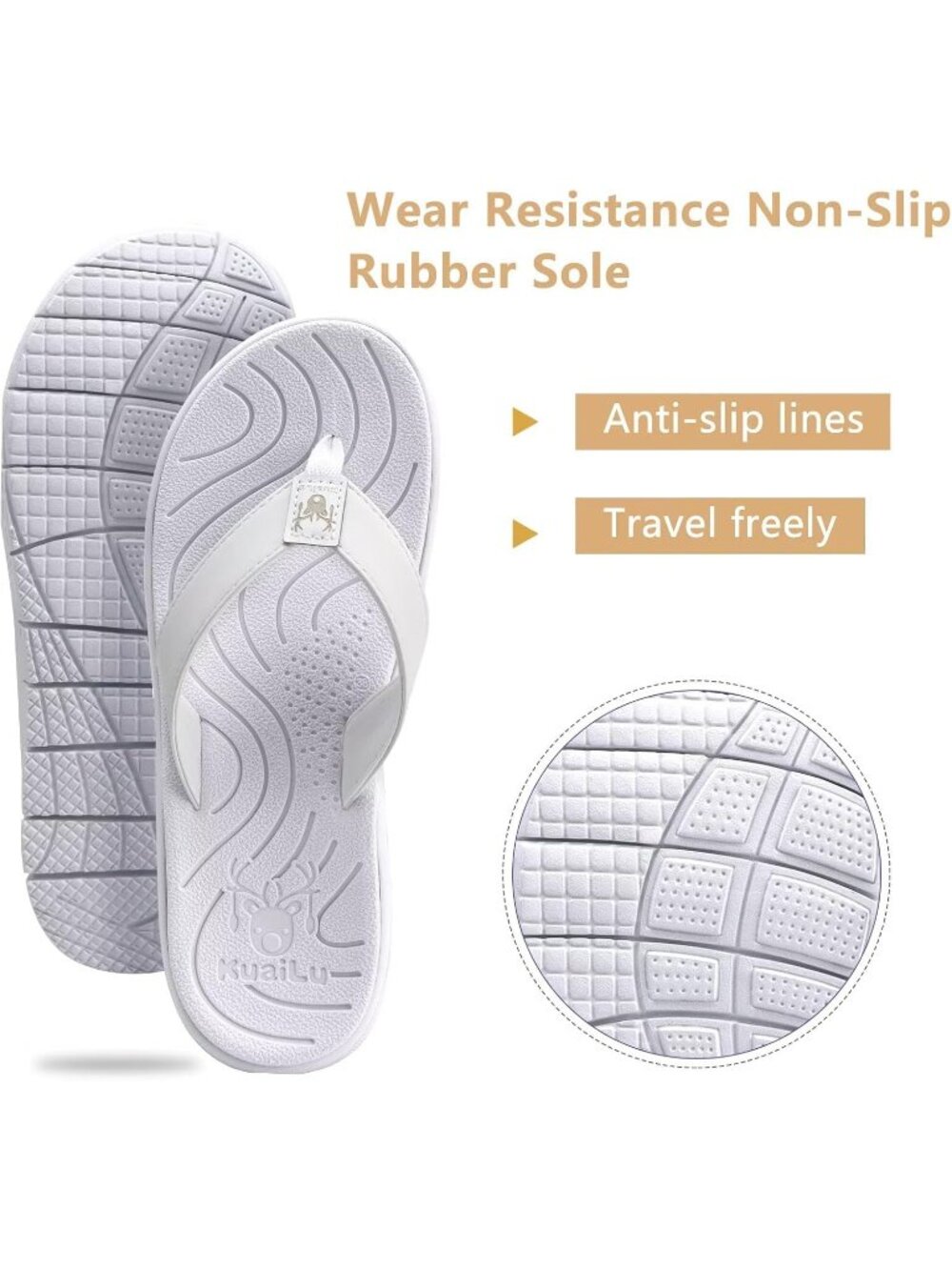 Women's White Comfortable Arch Support Yoga Summer Beach Walking Flats Sandals - Picture 6 of 7